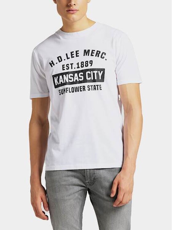 Lee Lee T-shirt SS KANSAS CIT Bianco Regular Fit