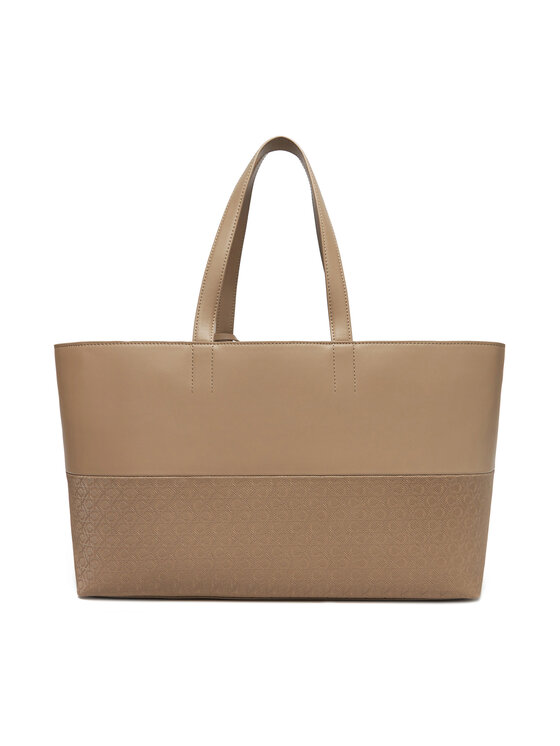Calvin Klein Calvin Klein Torebka Ck Mixmedia Shopper_Mono K60K613166 Beżowy