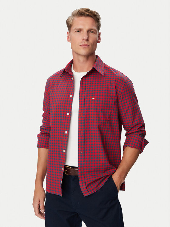 Tommy Jeans Tommy Jeans Cămașă Check Oxford DM0DM23516 Vișiniu Regular Fit