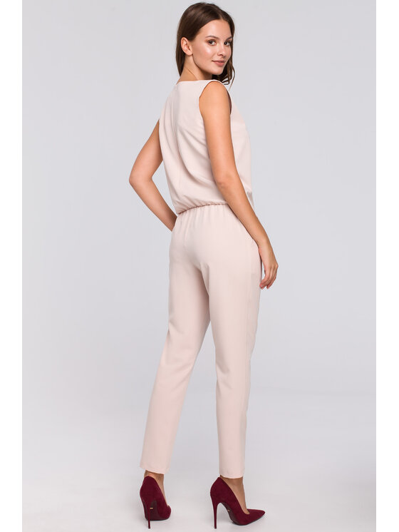 Makover Makover Jumpsuit K009 Beige Regular Fit