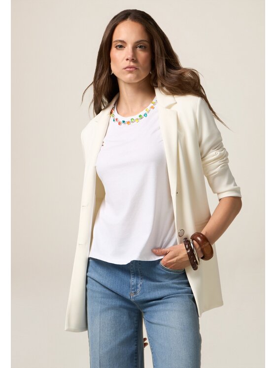 Oltre Oltre T-shirt G050J004270N011 Bianco Regular Fit