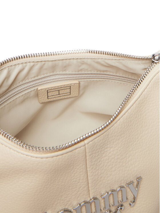 Tommy Jeans Tommy Jeans Geantă Metal Logo Shoulder Bag AW0AW18468 Alb