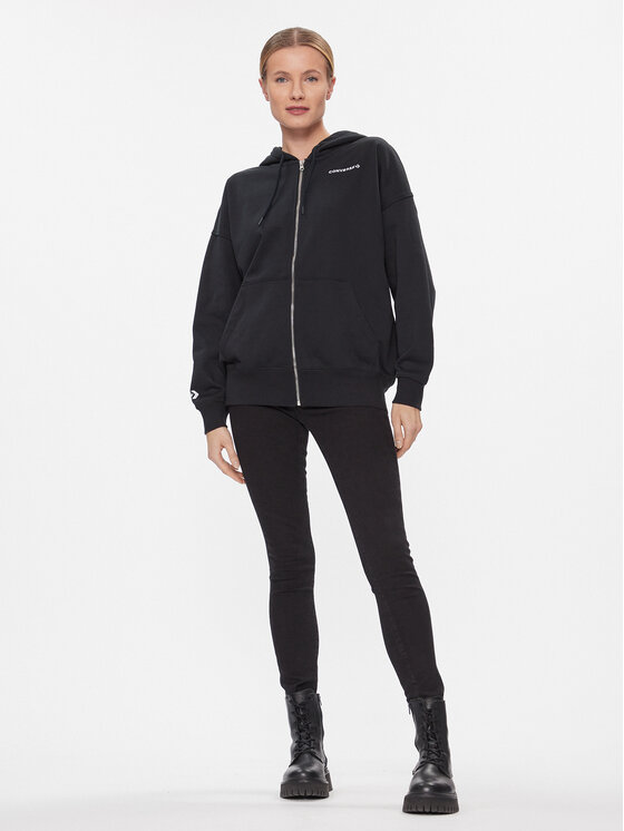 Converse Converse Bluză Os Wordmark Fz Hoodie 10024532-A08 Negru Regular Fit