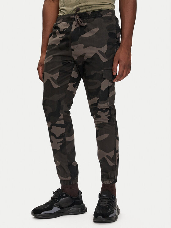 Brave Soul Brave Soul Joggers kalhoty MTR-FINECAMOCRGR Zelená Slim Fit