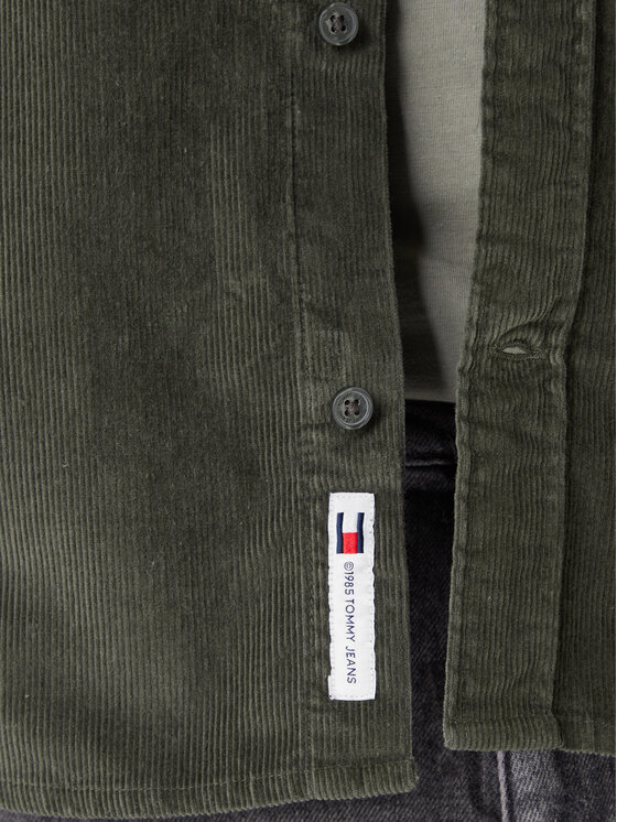 Tommy Jeans Tommy Jeans Cămașă Baby Cord DM0DM22021 Verde Regular Fit
