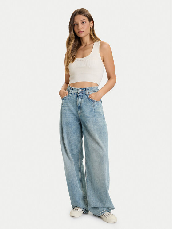 Guess Guess Top V5BP05 Z3JD2 Beżowy Slim Fit