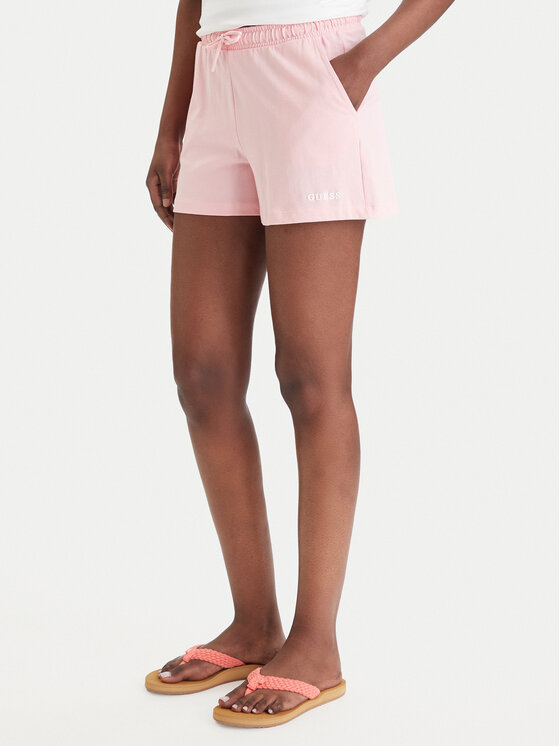 Guess Szorty sportowe E6GD01 KCRZ1 Różowy Regular Fit
