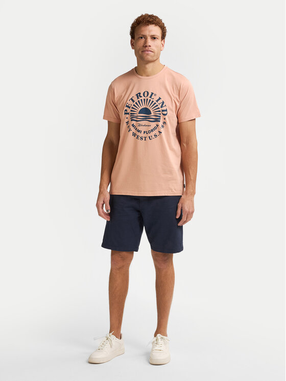 Petrol Industries Petrol Industries Šortky z materiálu M-1050-SHO538 Tmavomodrá Slim Fit