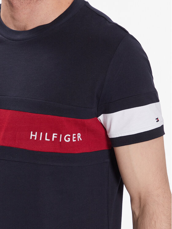 Tommy Hilfiger T-shirt Colorblock Placement MW0MW29282 Tamnoplava Slim ...