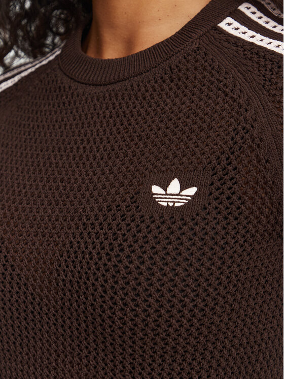 adidas adidas T-Shirt Knitted Crochet Cali KC6480 Brązowy Slim Fit