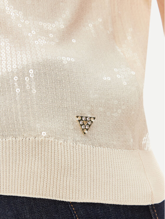 Guess Guess Pulover W5YR21 Z3E70 Écru Regular Fit