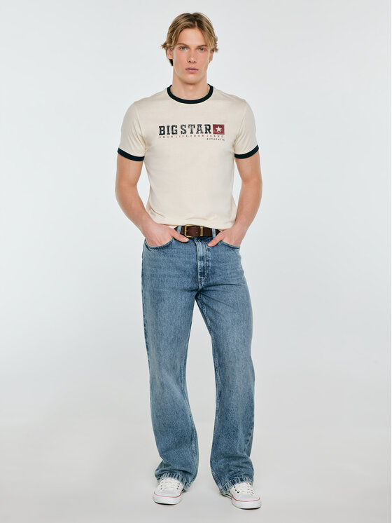 BIG STAR BIG STAR T-Shirt SUMMET Kremowy Basic Fit