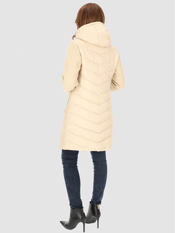 Perso Perso Płaszcz przejściowy BLH234040F Beżowy Regular Fit