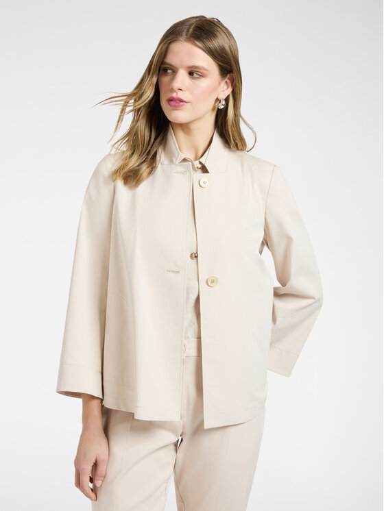 Elena Mirò Elena Mirò Marynarka R404Z000052N052 Kremowy Boxy Fit