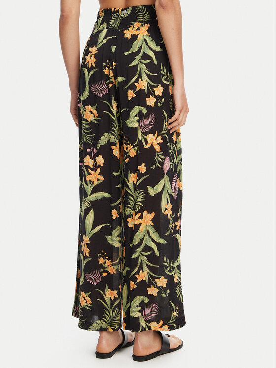 Roxy Roxy Spodnie materiałowe Along The Beach ERJX603439 Czarny Regular Fit