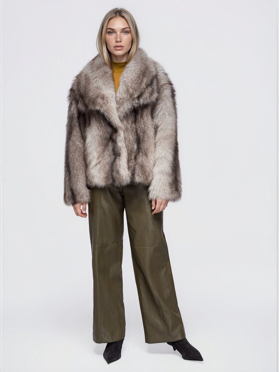 Ombre Ombre Kožešina OW-FR-E0004 Šedá Oversize