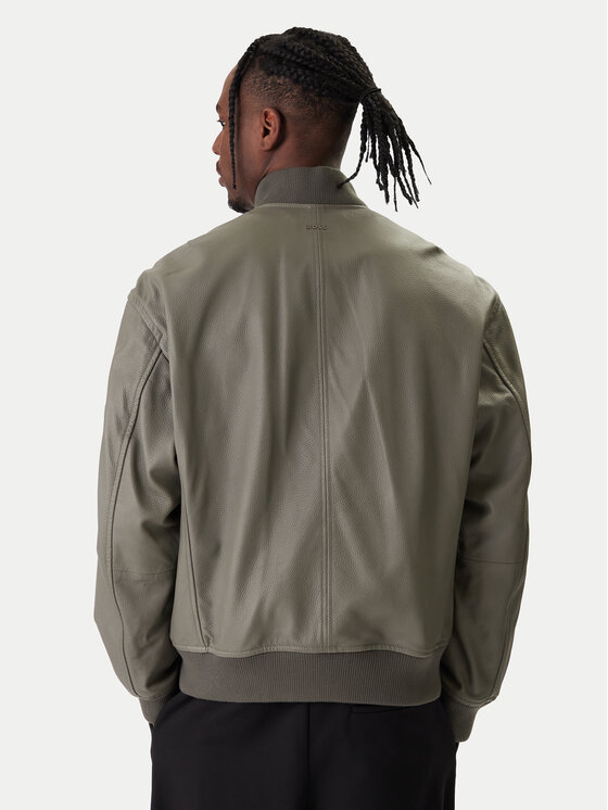 BOSS BOSS Кожено яке Jakri 50552151 Сив Regular Fit