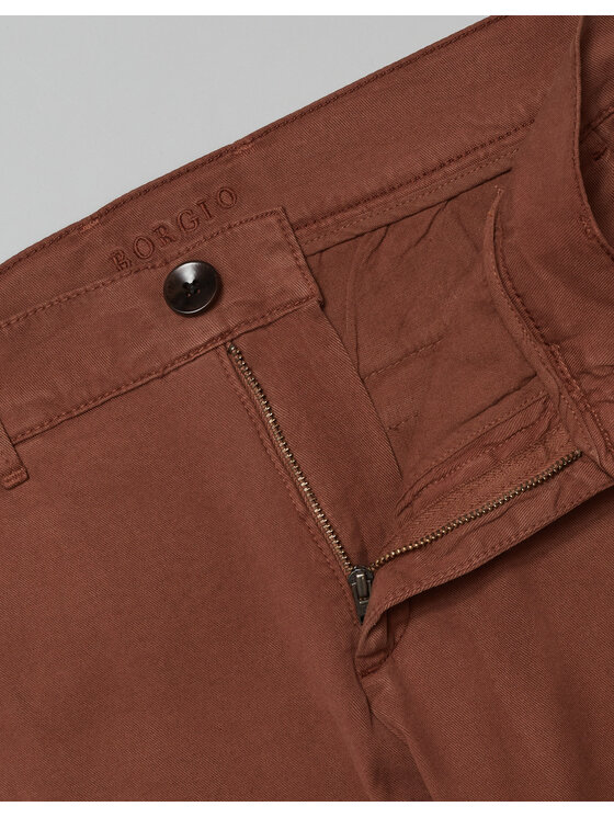 Borgio Borgio Spodnie materiałowe tavigliano Miedziany Modern Slim Fit
