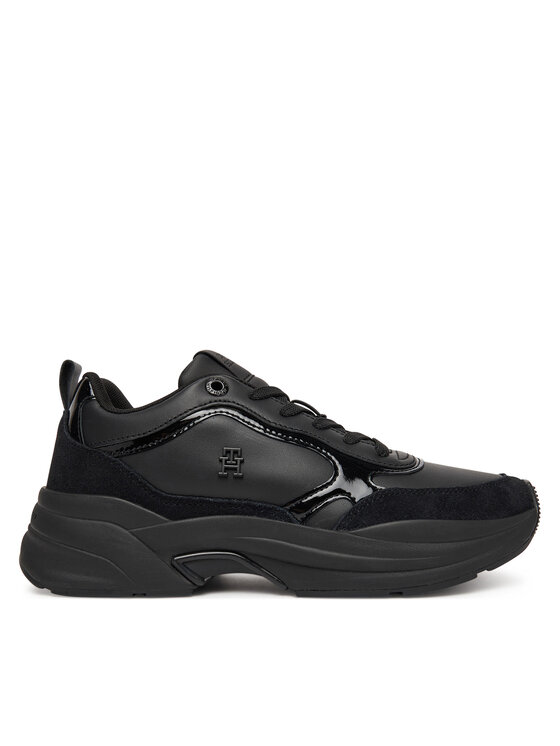 Tommy Hilfiger Tommy Hilfiger Laisvalaikio batai Chunky Runner Patent FW0FW08840 Juoda