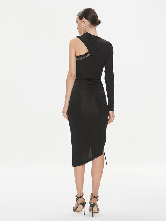 Just Cavalli Just Cavalli Koktejlové šaty 75PAO9A7 Černá Slim Fit