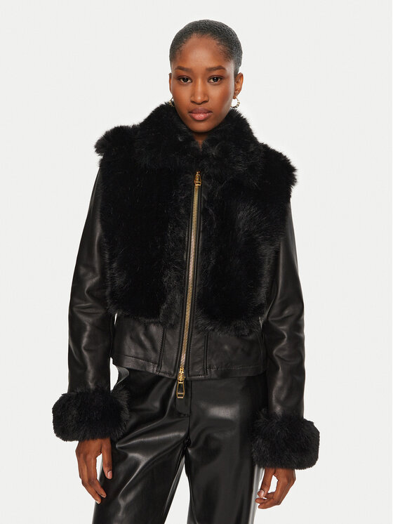 YES LONDON Geacă de piele NP1994/ECO Negru Regular Fit