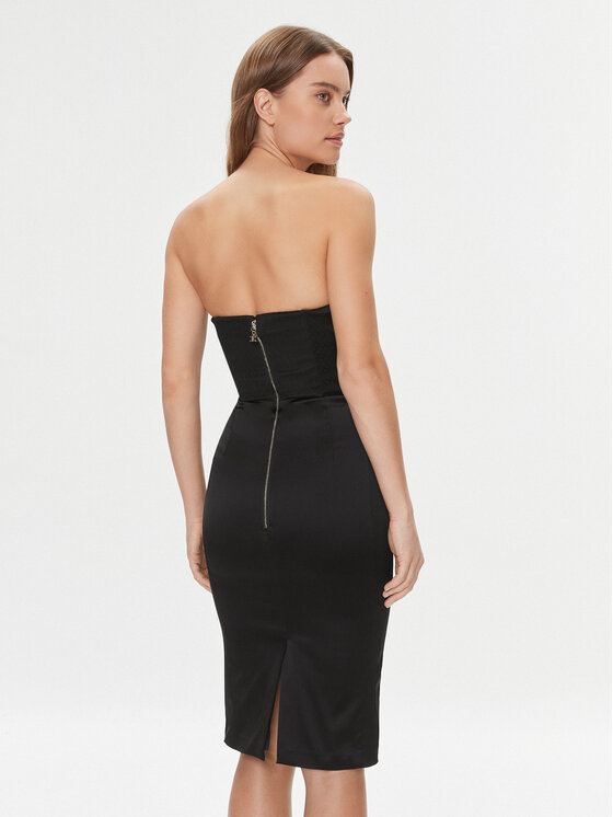 Elisabetta Franchi Elisabetta Franchi Koktejlové šaty AB-535-37E2-5874 Černá Slim Fit