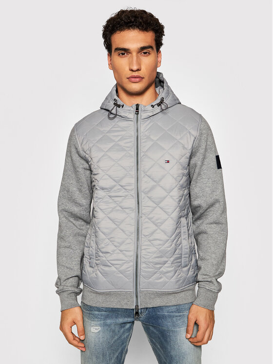Tommy Hilfiger Giacca di transizione Mix Media Diamond Zip MW0MW20124  Grigio Regular Fit • Modivo.it
