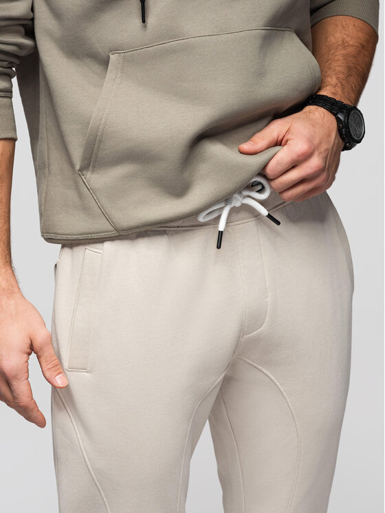Ombre Ombre Spodnie dresowe OM-PABS-0305 Szary jasny Regular Fit
