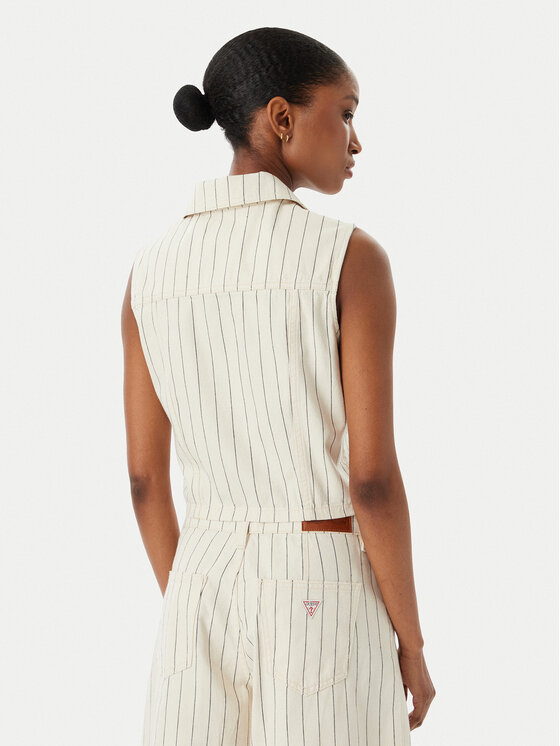 Guess Jeans Guess Jeans Telovnik W6GHZ9 D7961 Écru Slim Fit