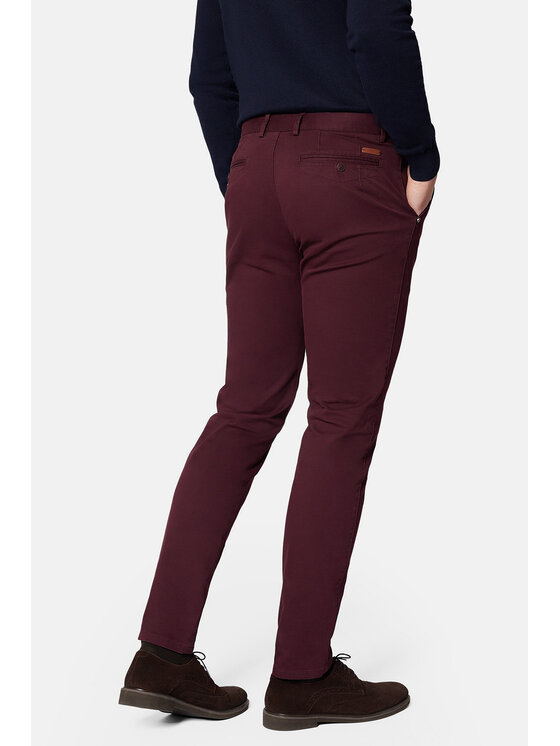 Lancerto Lancerto Chinosy Monaco SP082223000012 Bordowy Slim Fit