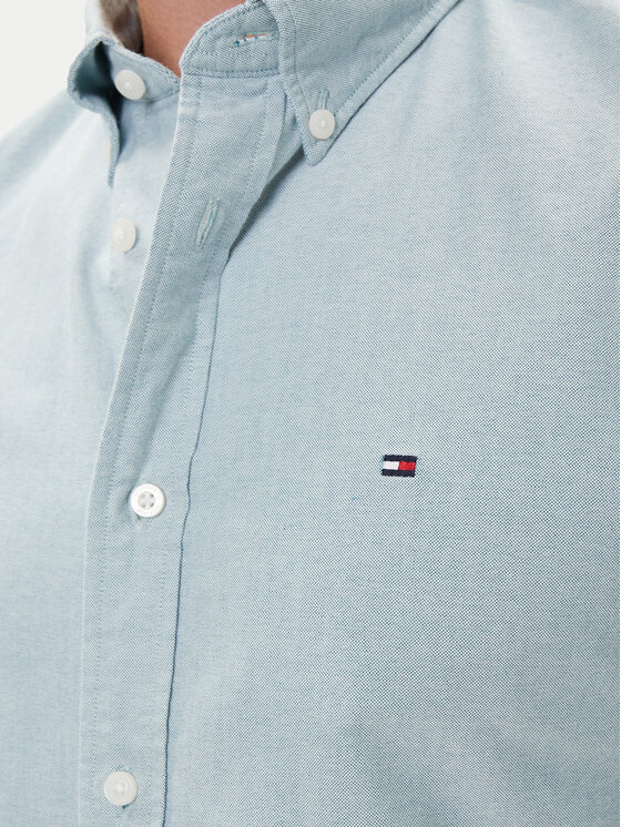 Tommy Hilfiger Tommy Hilfiger Košile Solid Heritage MW0MW35774 Zelená Regular Fit