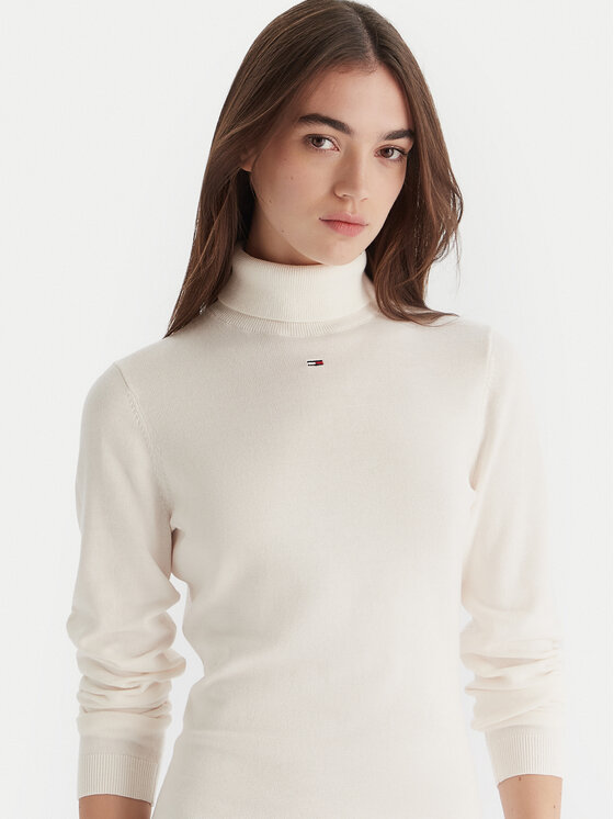 Tommy Jeans Tommy Jeans Плетена рокля Ess DW0DW21958 Екрю Slim Fit