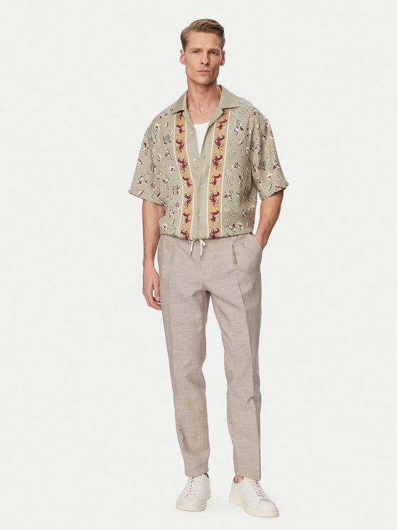 HUGO HUGO Medžiaginės kelnės Getlin 50559695 Šviesiai ruda Slim Fit