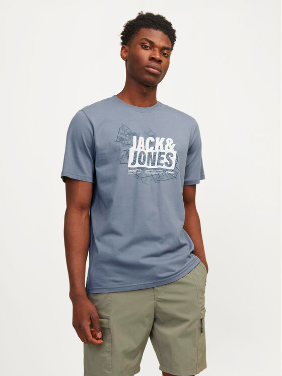 Jack&Jones T-krekls Map 12257908 Zils Regular Fit