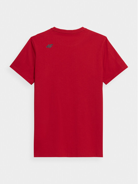 4F 4F T-krekls 4FSS23TTSHM539 Sarkans Regular Fit