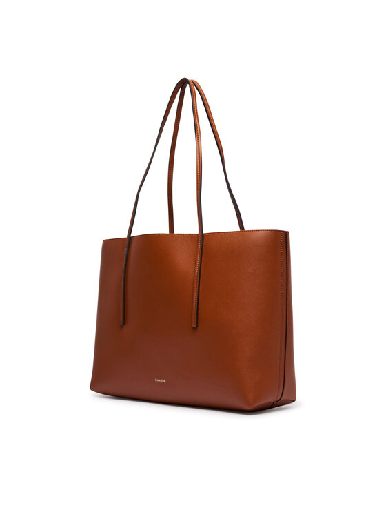 Calvin Klein Calvin Klein Дамска чанта Foil Logo Tote W/Pouch LV04F3274G Кафяв