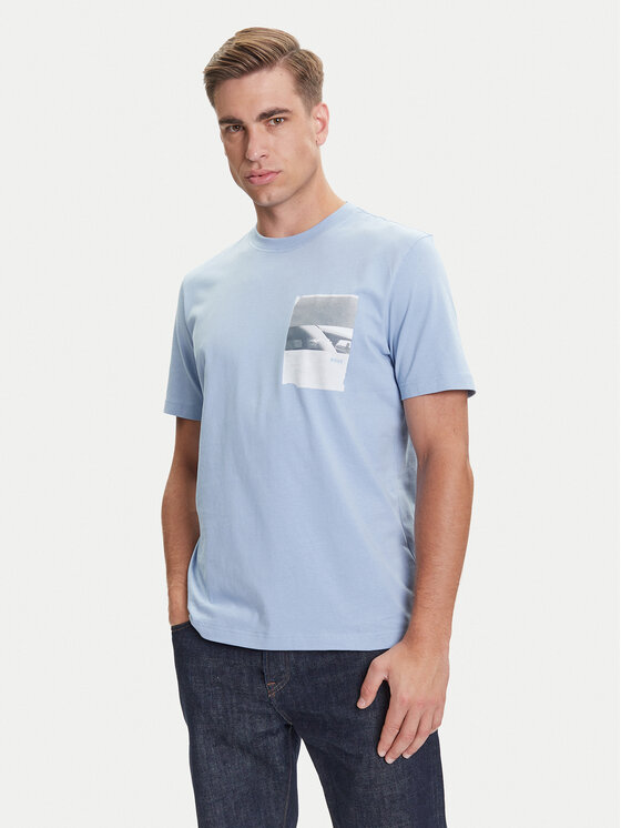 BOSS BOSS T-Shirt Te_Container 50546920 Błękitny Regular Fit