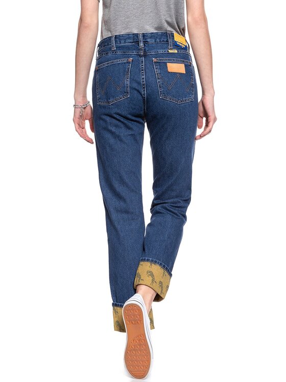 Wrangler Wrangler Jeansy RETRO BOYFRIEND Niebieski Loose Fit