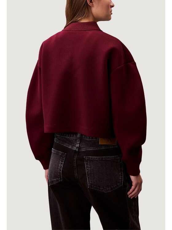 Calvin Klein Jeans Calvin Klein Jeans Giacca di pelle A- OVERSIZED SCUBA Z Bordeaux Over Fit