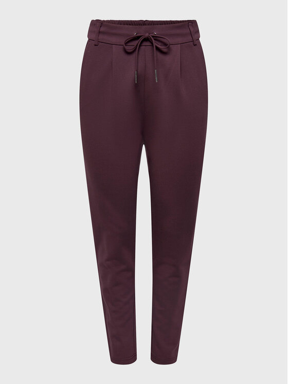 ONLY ONLY Spodnie materiałowe Poptrash 15115847 Bordowy Regular Fit