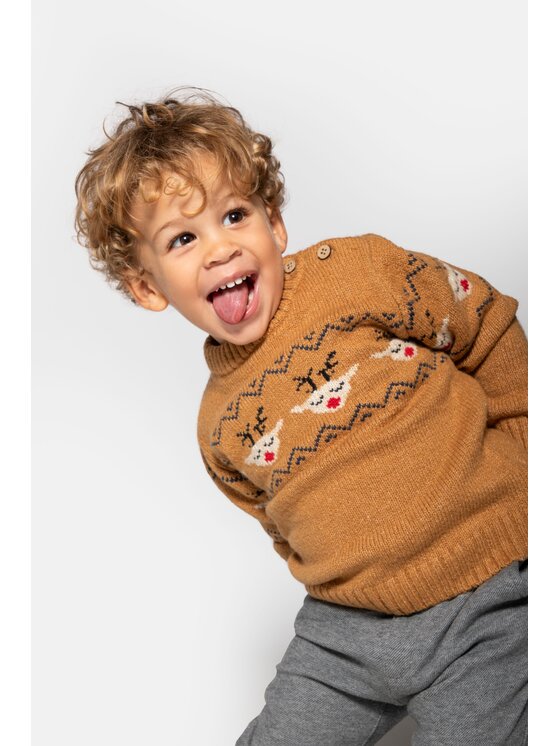 Coccodrillo Coccodrillo Sweter ZC3172102EBB-002 Beżowy Regular Fit