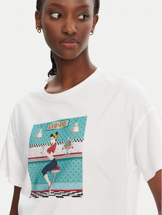 Liu Jo Liu Jo Tricou WA5342 JS923 M9505 Alb Regular Fit