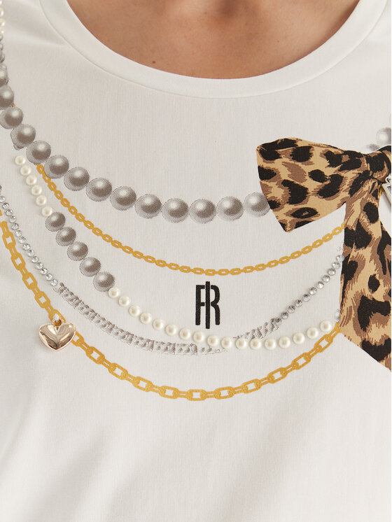 Fracomina Fracomina Majica FR25WT3004J40108 Bela Regular Fit