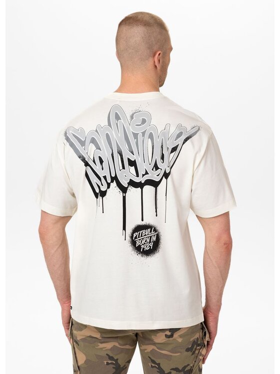 PITBULL PITBULL T-Shirt GRAFFITI Biały Regular Fit