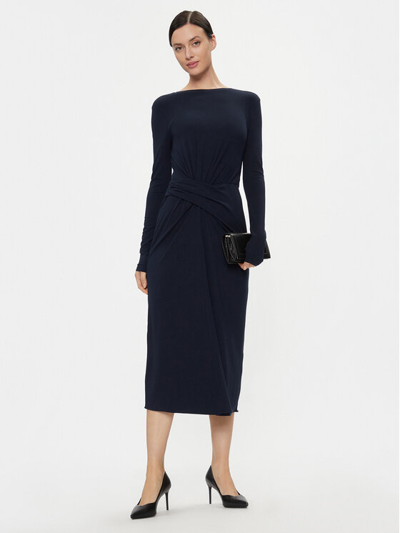 MAX&Co. MAX&Co. Коктейлна рокля Cosmo 76241323 Тъмносин Slim Fit