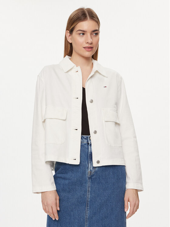 Tommy Jeans Tommy Jeans Jeansová bunda DW0DW17748 Bílá Regular Fit