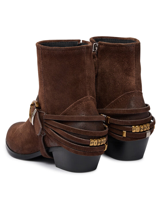 PINKO PINKO Kaubojiški batai Jane 07 SD0557P151 Tamsiai ruda