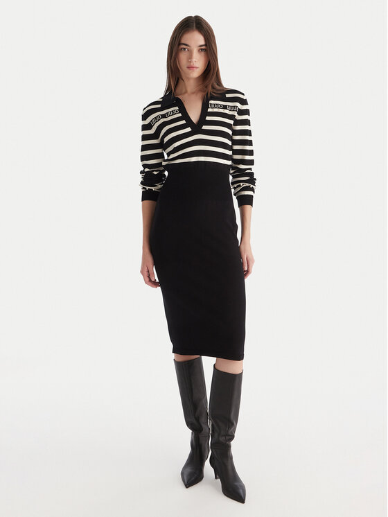 Liu Jo Liu Jo Trikotažinė suknelė TF5215 MS63L Juoda Regular Fit