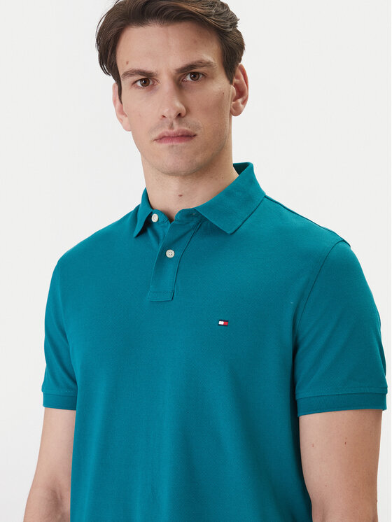 Tommy Hilfiger Tommy Hilfiger Тениска с яка и копчета 1985 MW0MW17770 Зелен Regular Fit