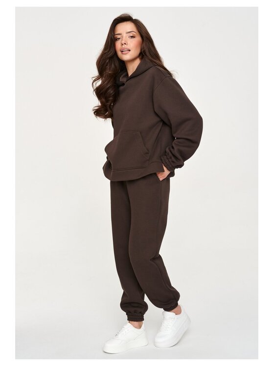 Makadamia Makadamia Dres M948 Brązowy Loose Fit